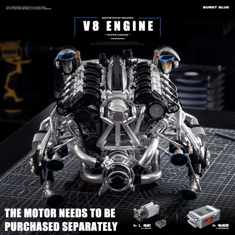 Model Kit Engine - مجموعة مكعبات بناء محرك MOC Supercar