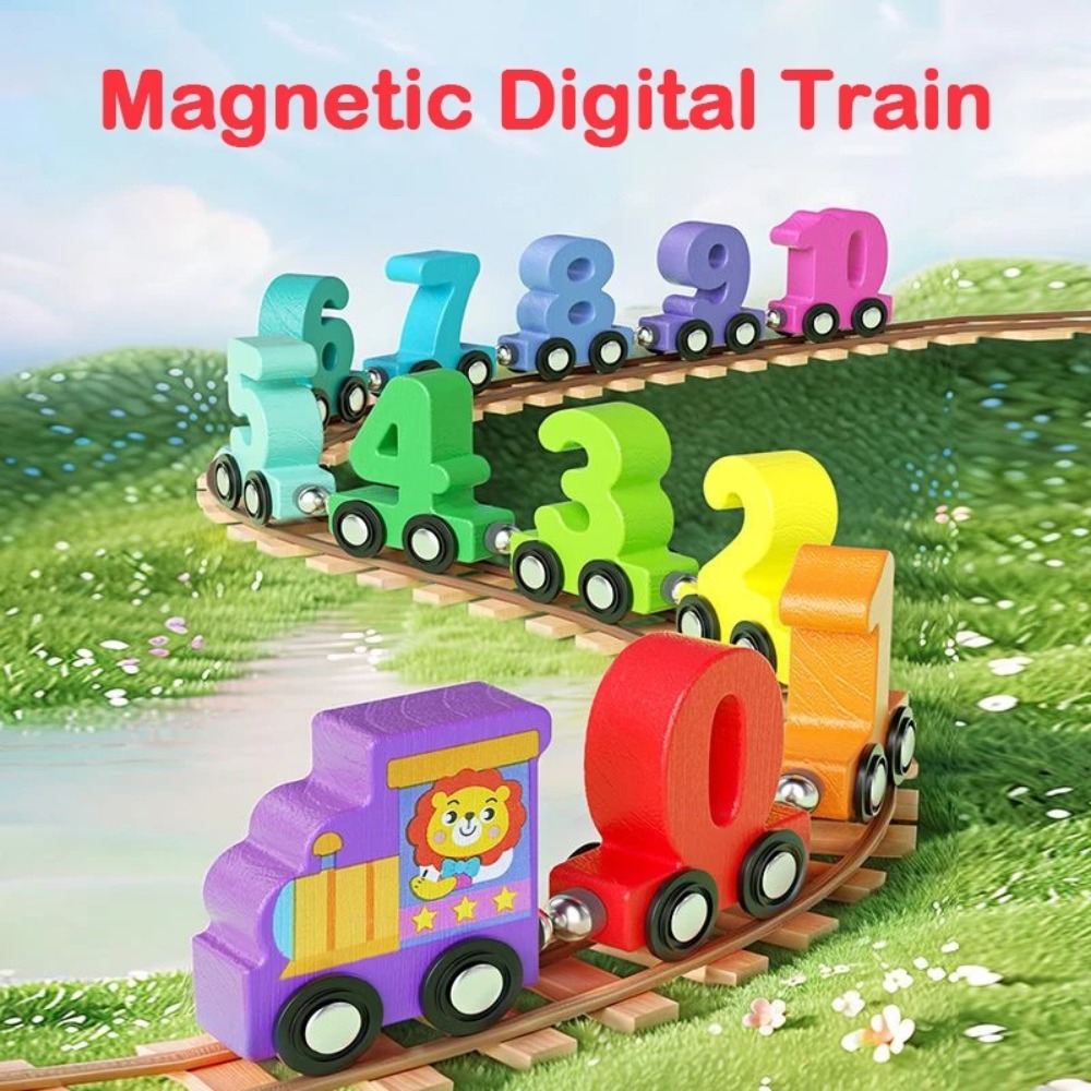 Model Kit Train - مجموعة قطار أرقام رقمية 0-10، ألعاب