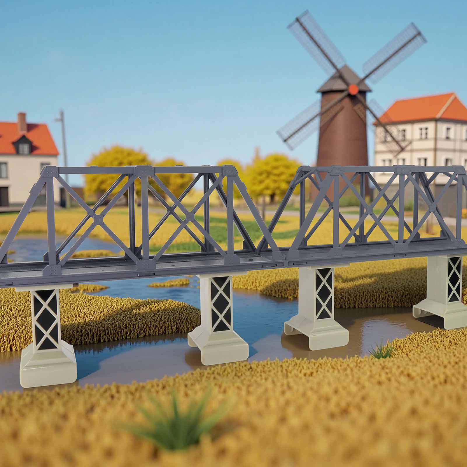 Model Kit Train - طقم جسر حديدية عالي من إيفيموديل