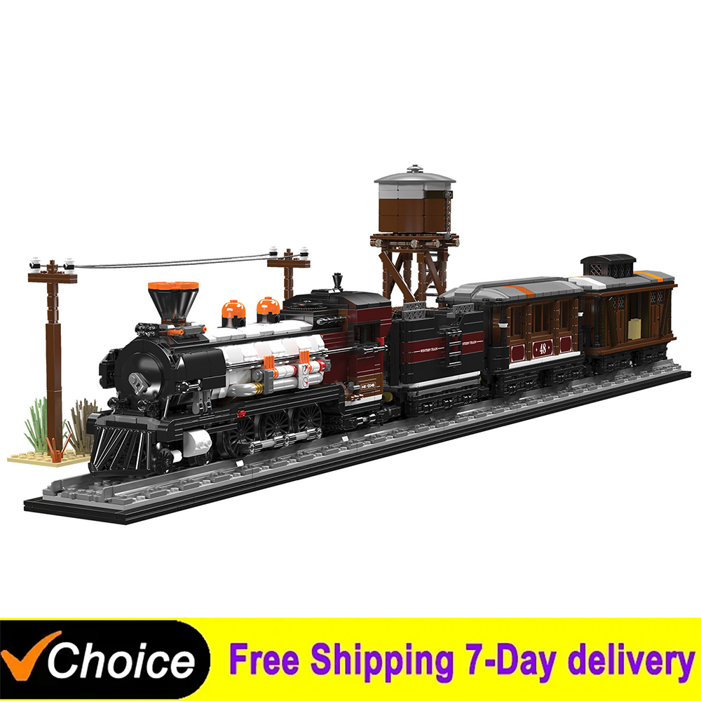 Model Kit Train - مجموعة مكعبات بناء قطار غربي تقني