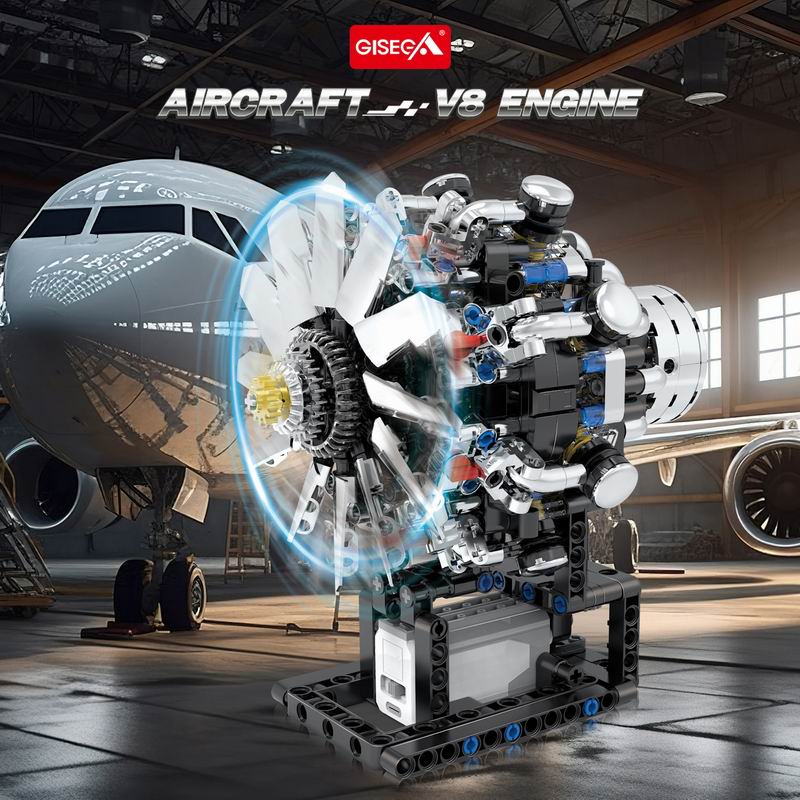 نموذج محرك طيران G8910 V8 مكون - مراجعة Model Kit Engine وسعره