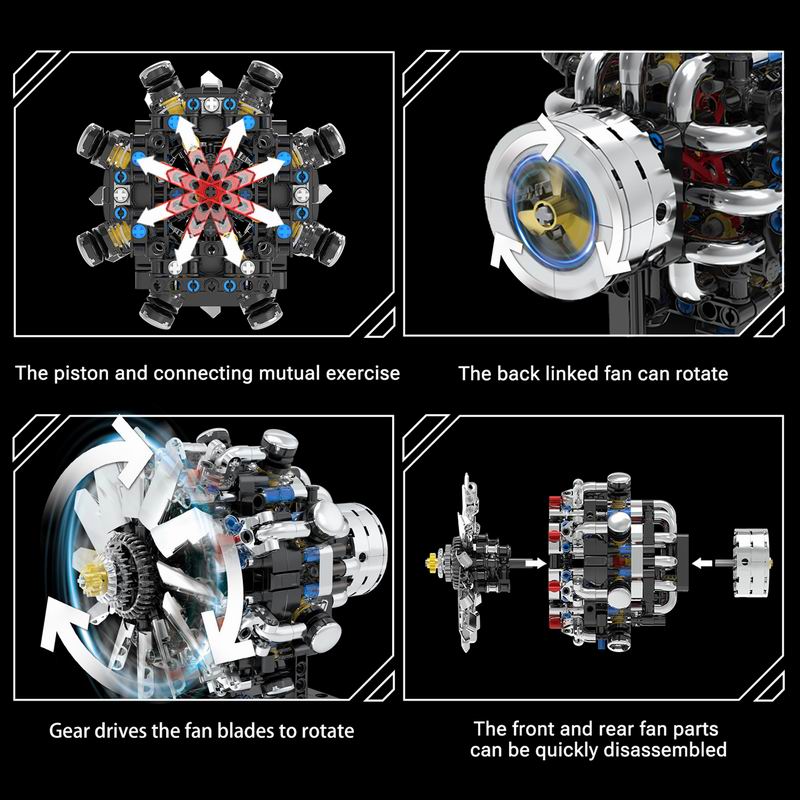 نموذج محرك طيران G8910 V8 مكون - مراجعة Model Kit Engine وسعره